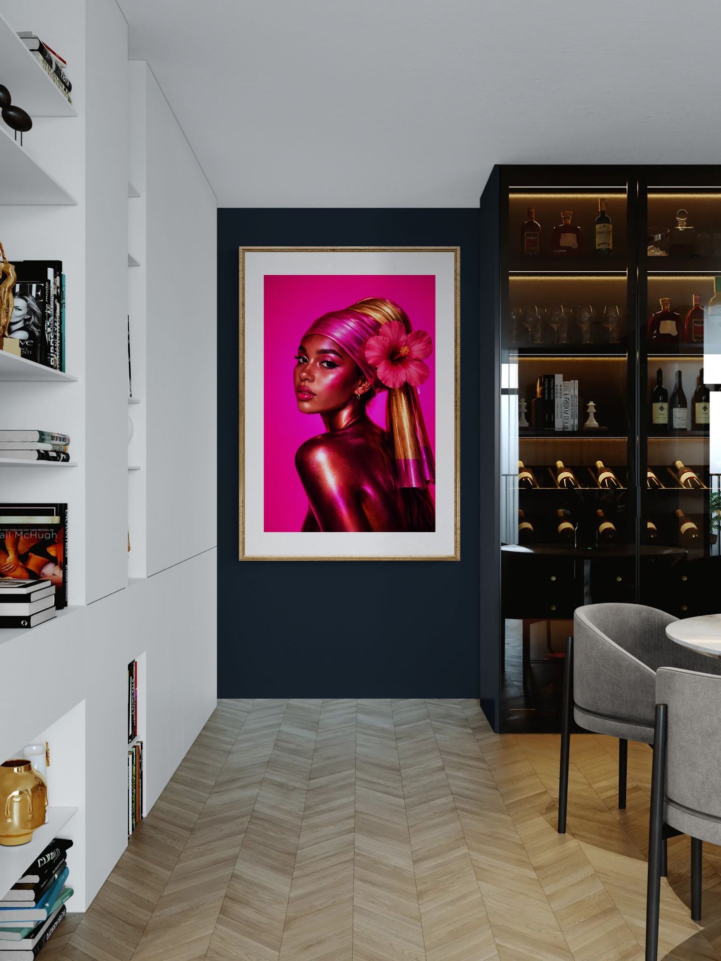 She Holds the Glow Chromatic-Realism Matte Paper Poster