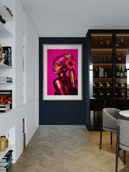 She Holds the Glow Chromatic-Realism Matte Paper Poster