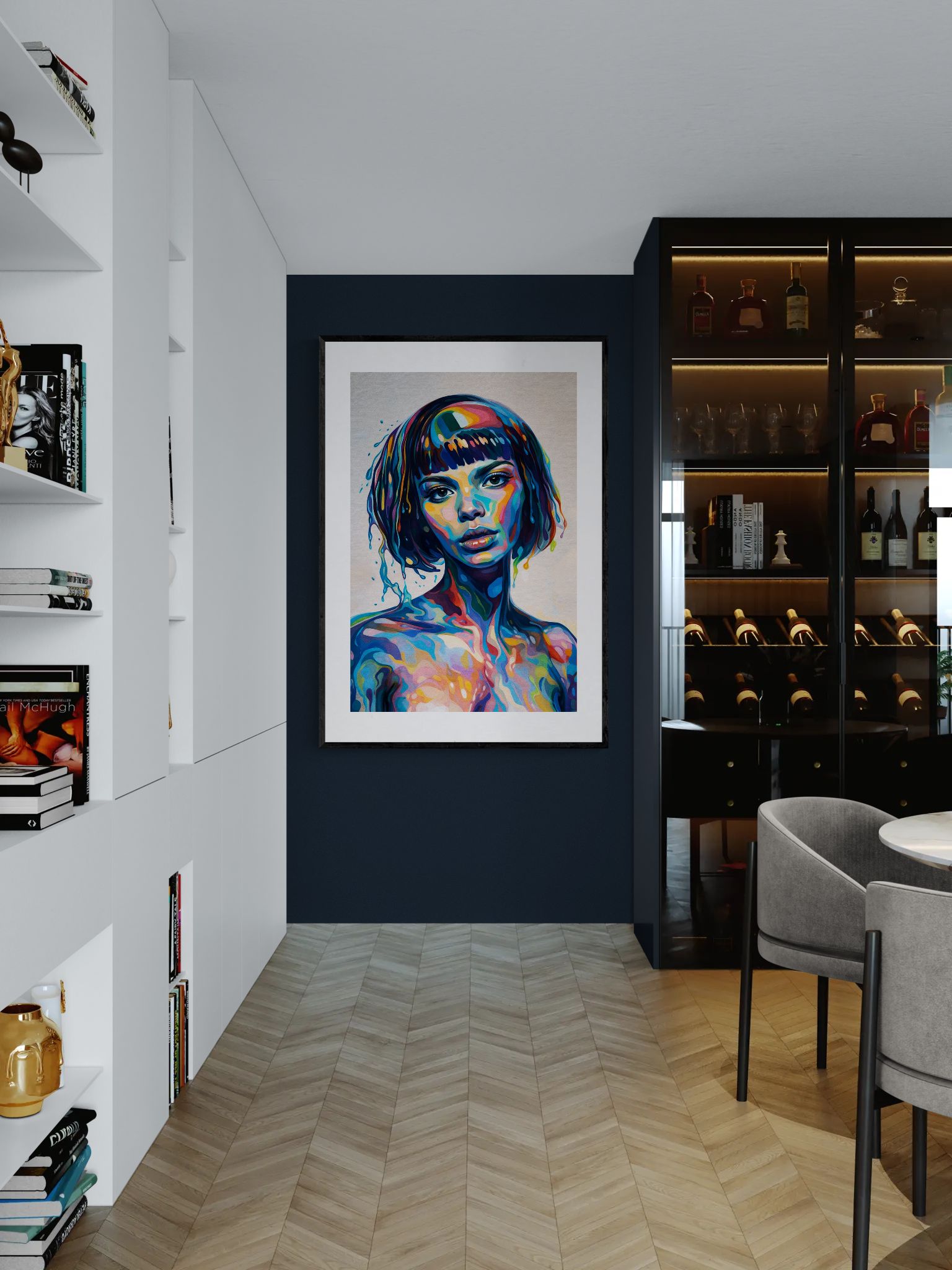 She Holds the Spectrum Color-Blocked Matte Paper Poster - Pop Art