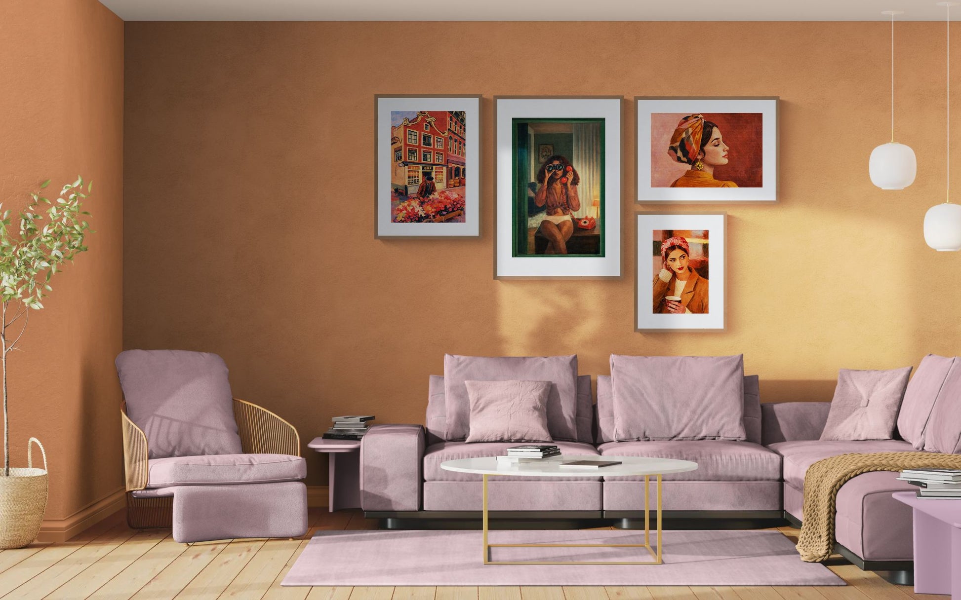 Blooming Corner Retro-Vintage Matte Paper Poster in Fauvist Style