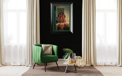 She Watches, She Waits Mid-Century Matte Paper Poster - Film Noir