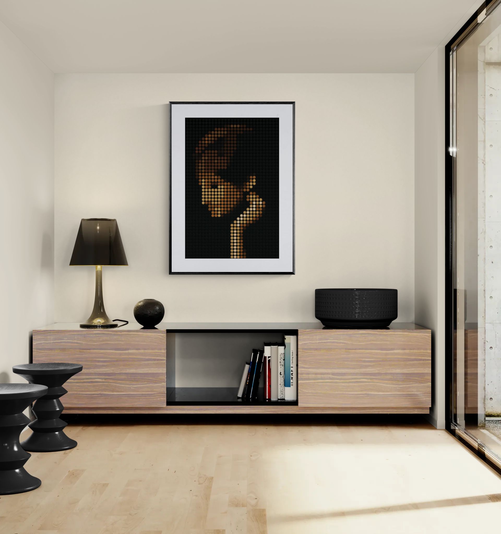 Silent Form Mid-Century Halftone Matte Paper Poster - Pop-Art Style