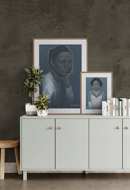 Pearl Silence Muted-Palette Matte Paper Poster