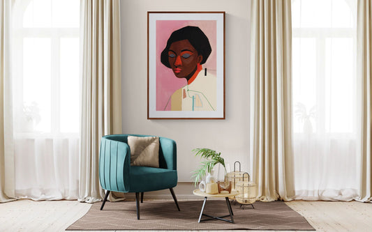 Quiet Lines Color-Block Matte Paper Poster - Minimalist Look