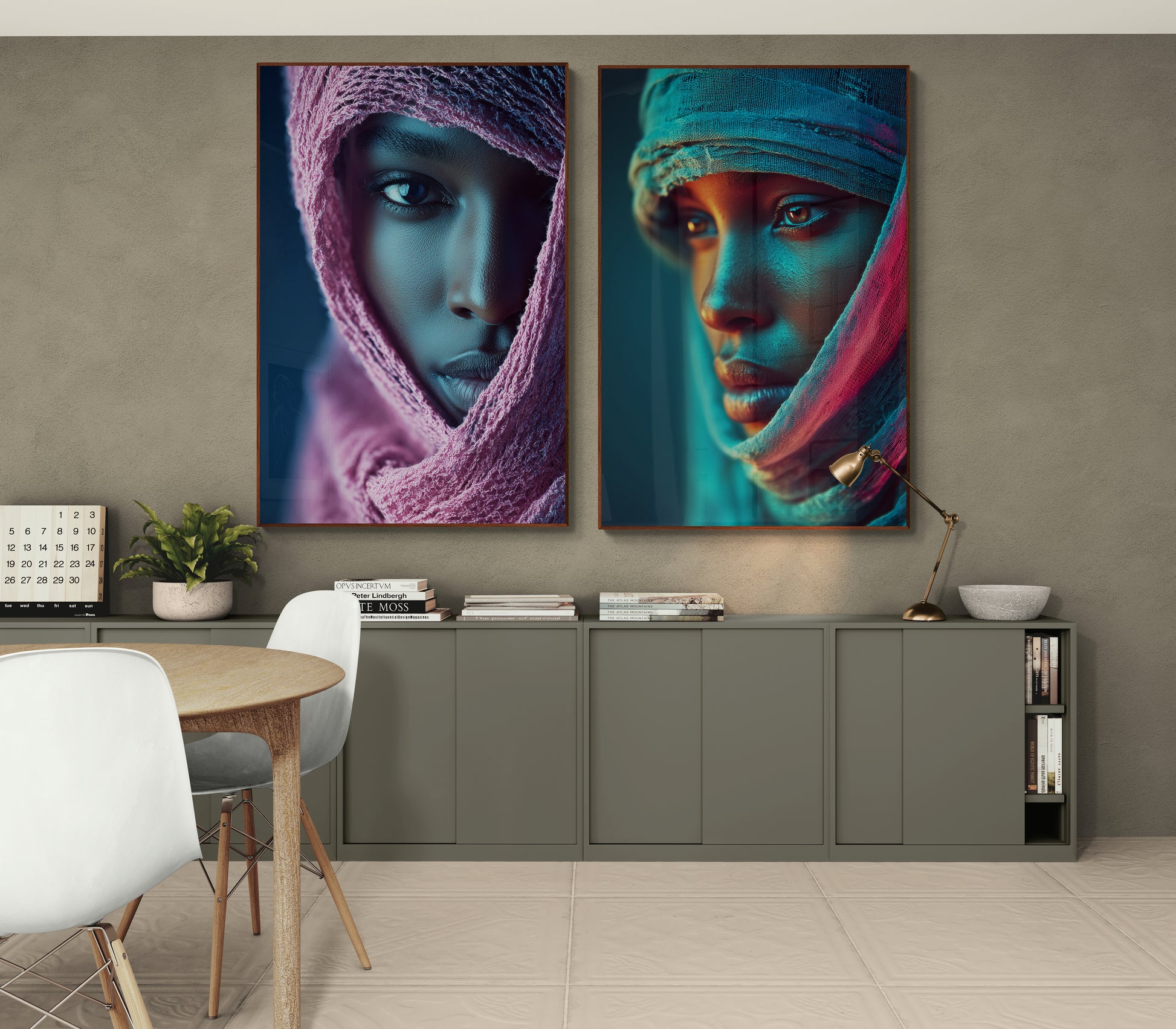 Veiled Light Afrocentric Matte Paper Poster - Neon-Noir Style