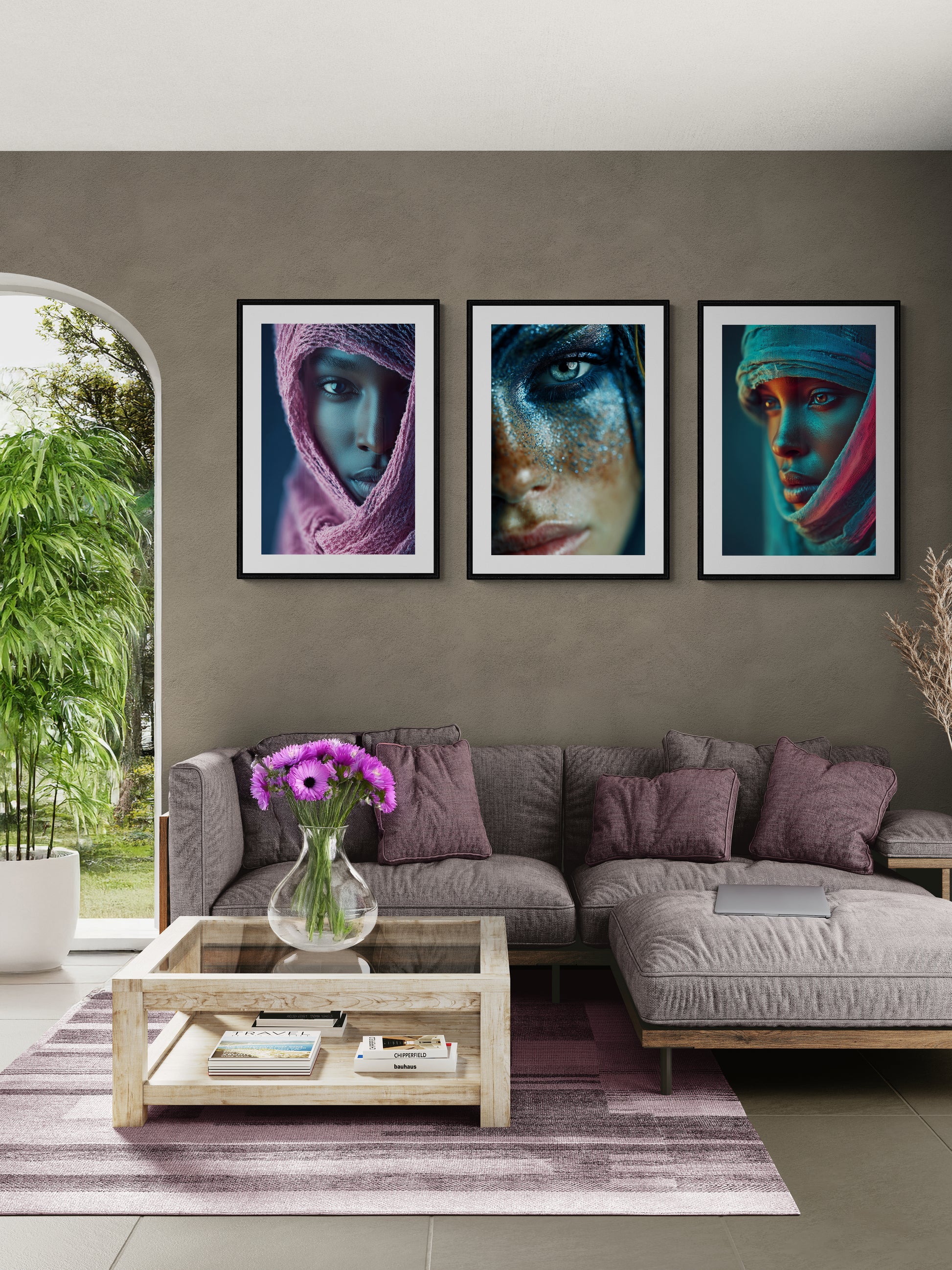 Veiled Light Afrocentric Matte Paper Poster - Neon-Noir Style