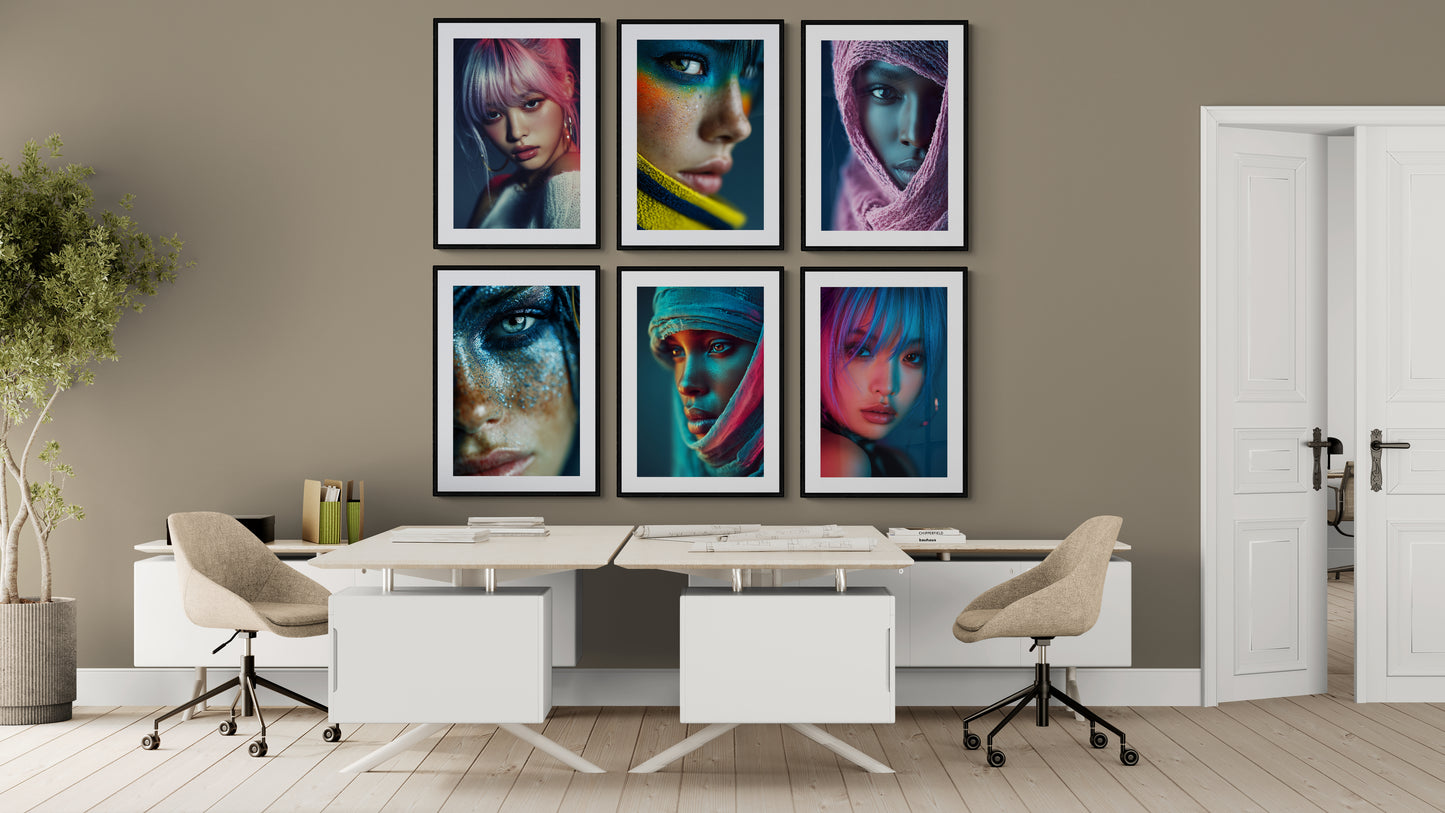 Electric Vision Editorial-Style Hyper-Saturated Matte Paper Poster
