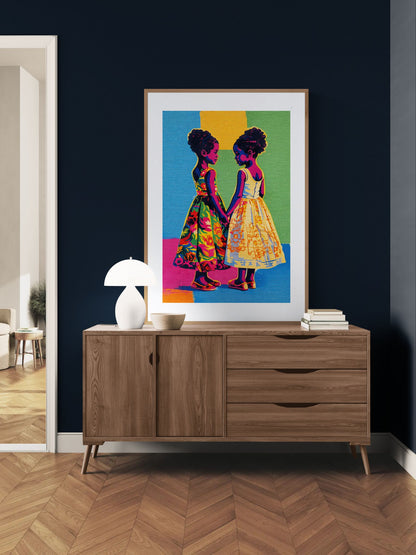 Together Forever Color-Block Matte Poster - Pop Art