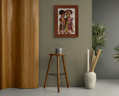 Sisters in Style Afrocentric Quilted Poster with Matte Finish