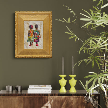 Quilted Sisters Matte Paper Poster in Bisa Butler Style
