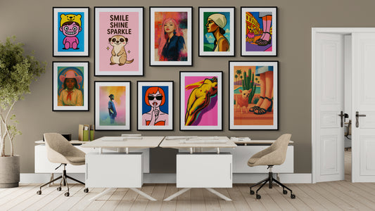 Palm Springs Pup Mid-Century Matte Paper Poster - Retro Travel Style