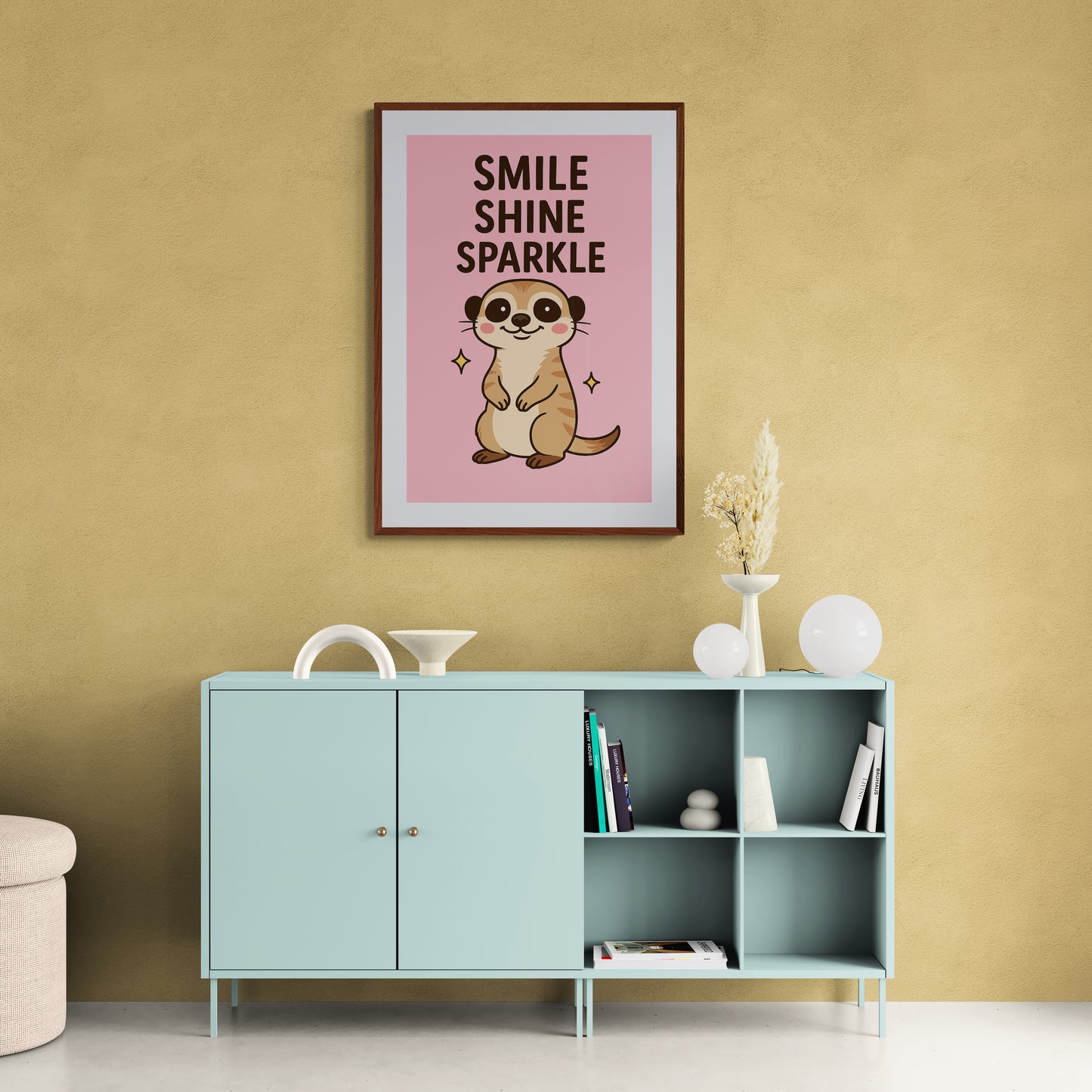 Shine Smile Flat-Vector Matte Paper Poster - Kawaii Vibe