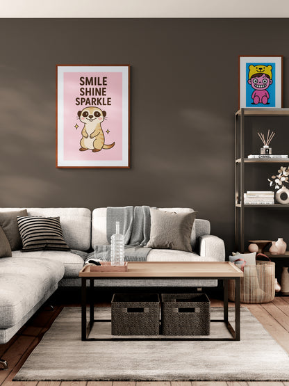 Shine Smile Flat-Vector Matte Paper Poster - Kawaii Vibe