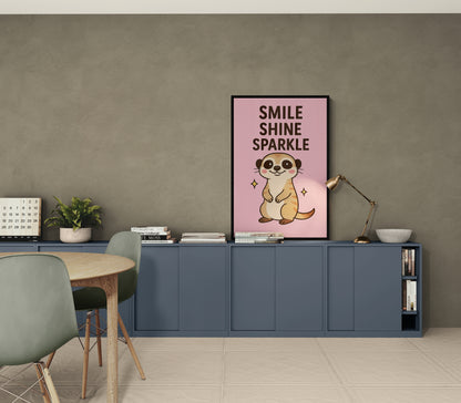 Shine Smile Flat-Vector Matte Paper Poster - Kawaii Vibe