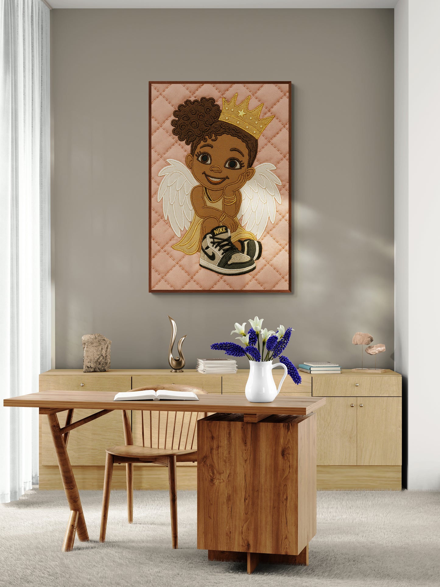 Sneaker Angel Quilt-Inspired Matte Paper Poster