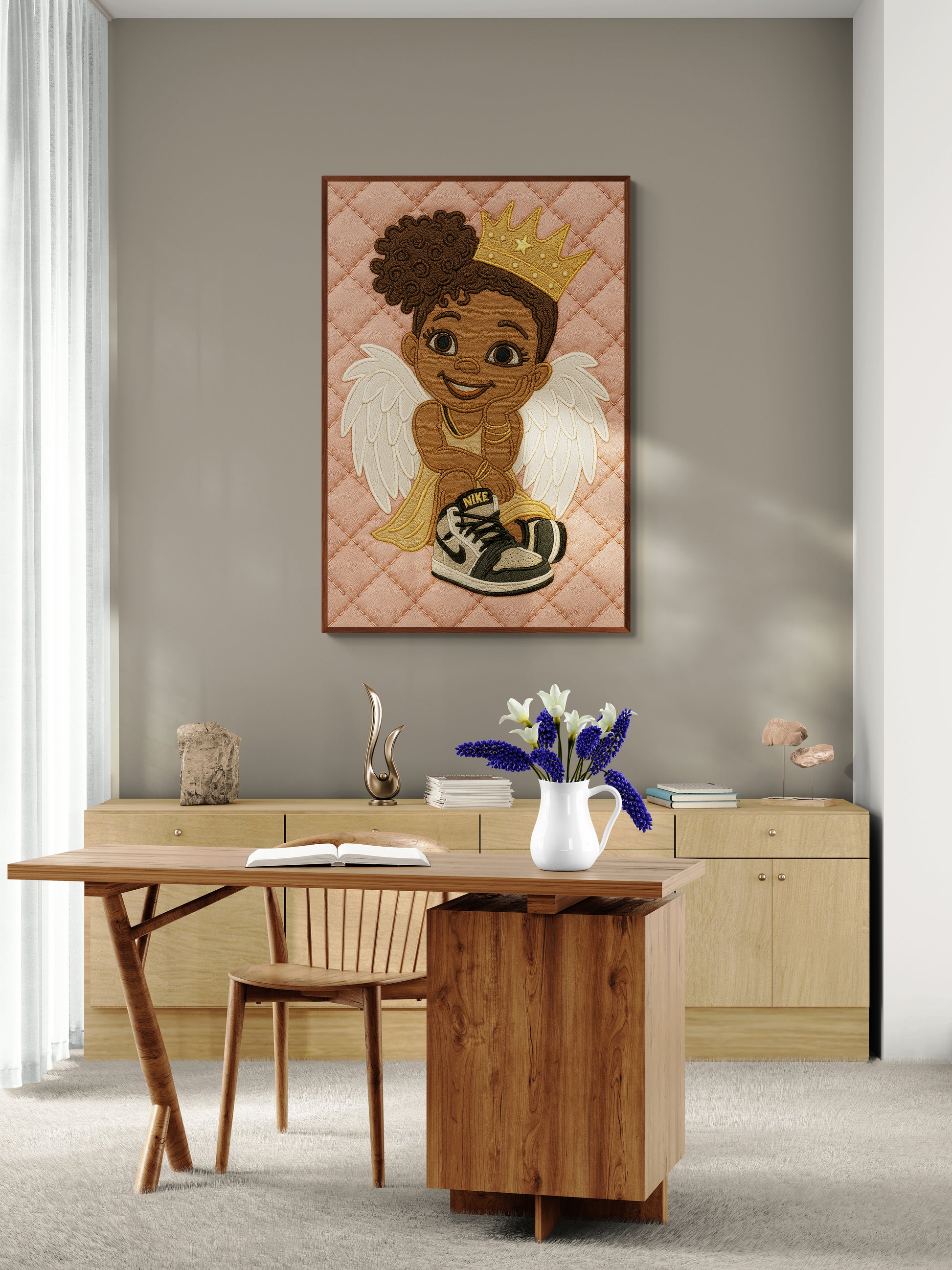 Sneaker Angel Quilt-Inspired Matte Paper Poster