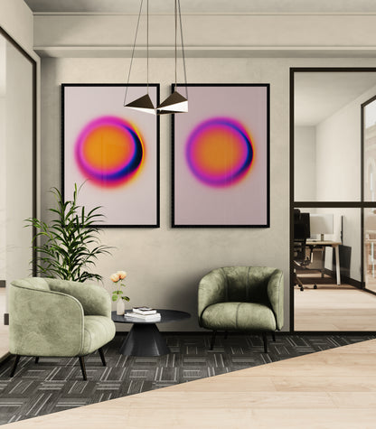 Solar Bloom Color-Field Matte Paper Poster - Digital Art