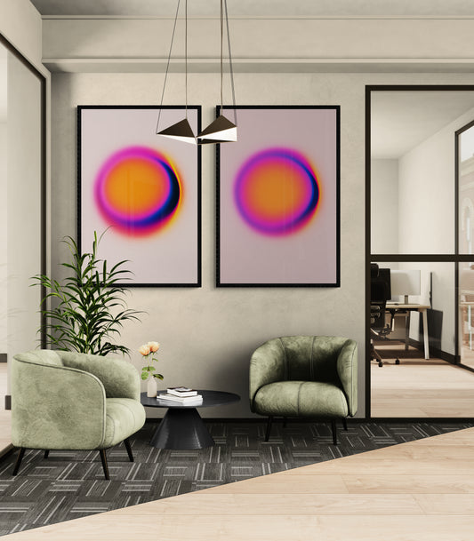 Solar Bloom Color-Field Matte Paper Poster - Digital Art