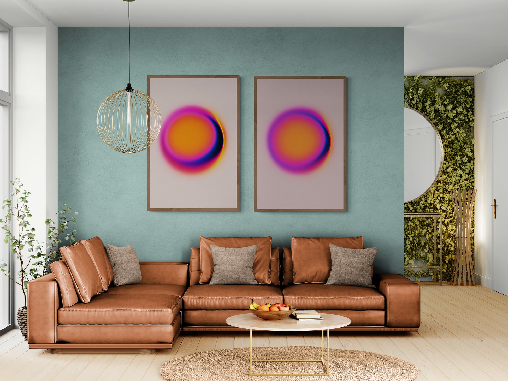 Solar Bloom Color-Field Matte Paper Poster - Digital Art