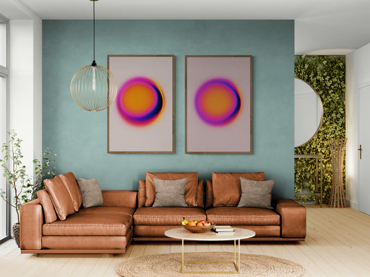 Solar Bloom Color-Field Matte Paper Poster - Digital Art