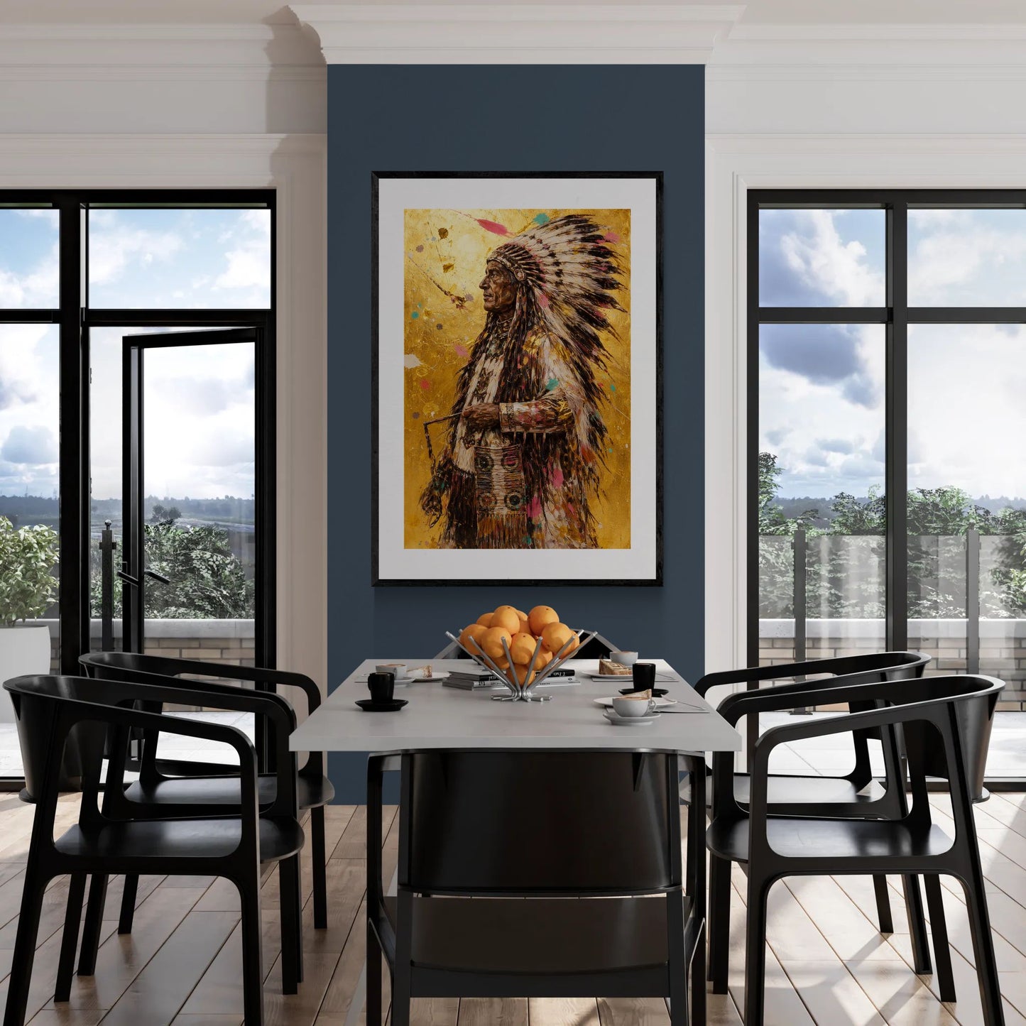 Spirit in Gold Gilded-Background Mixed-Media Matte Paper Poster