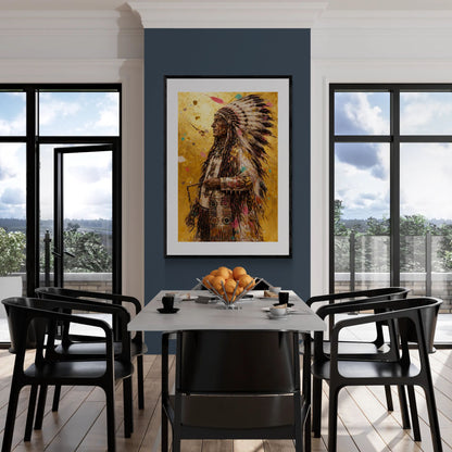 Spirit in Gold Gilded-Background Mixed-Media Matte Paper Poster