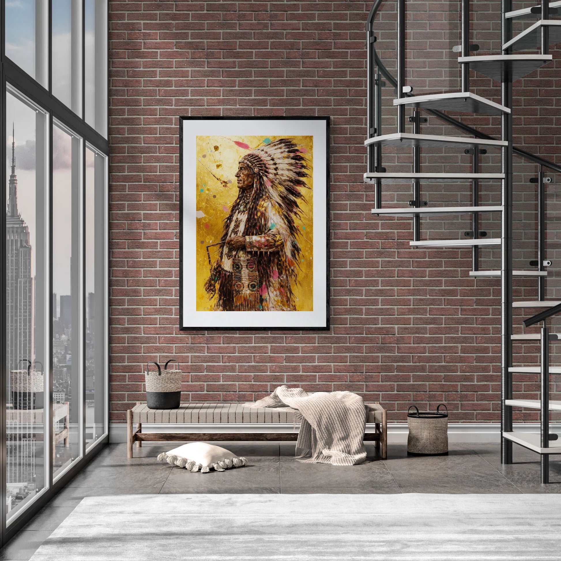 Spirit in Gold Gilded-Background Mixed-Media Matte Paper Poster