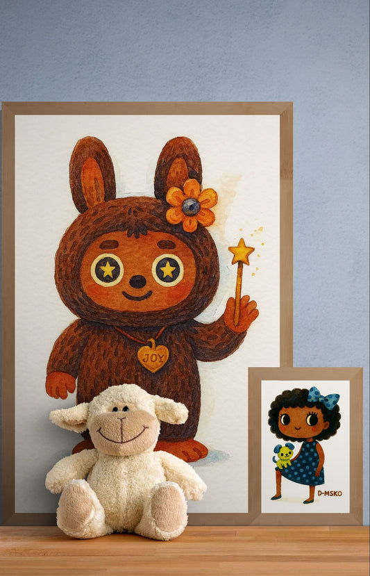 Starlit Smile Kawaii-Style Matte Paper Poster