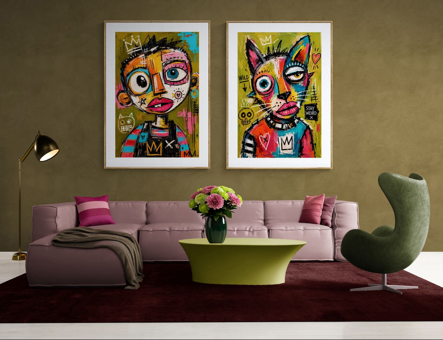 Stay Weird Street-Art Matte Paper Poster - Basquiat Style