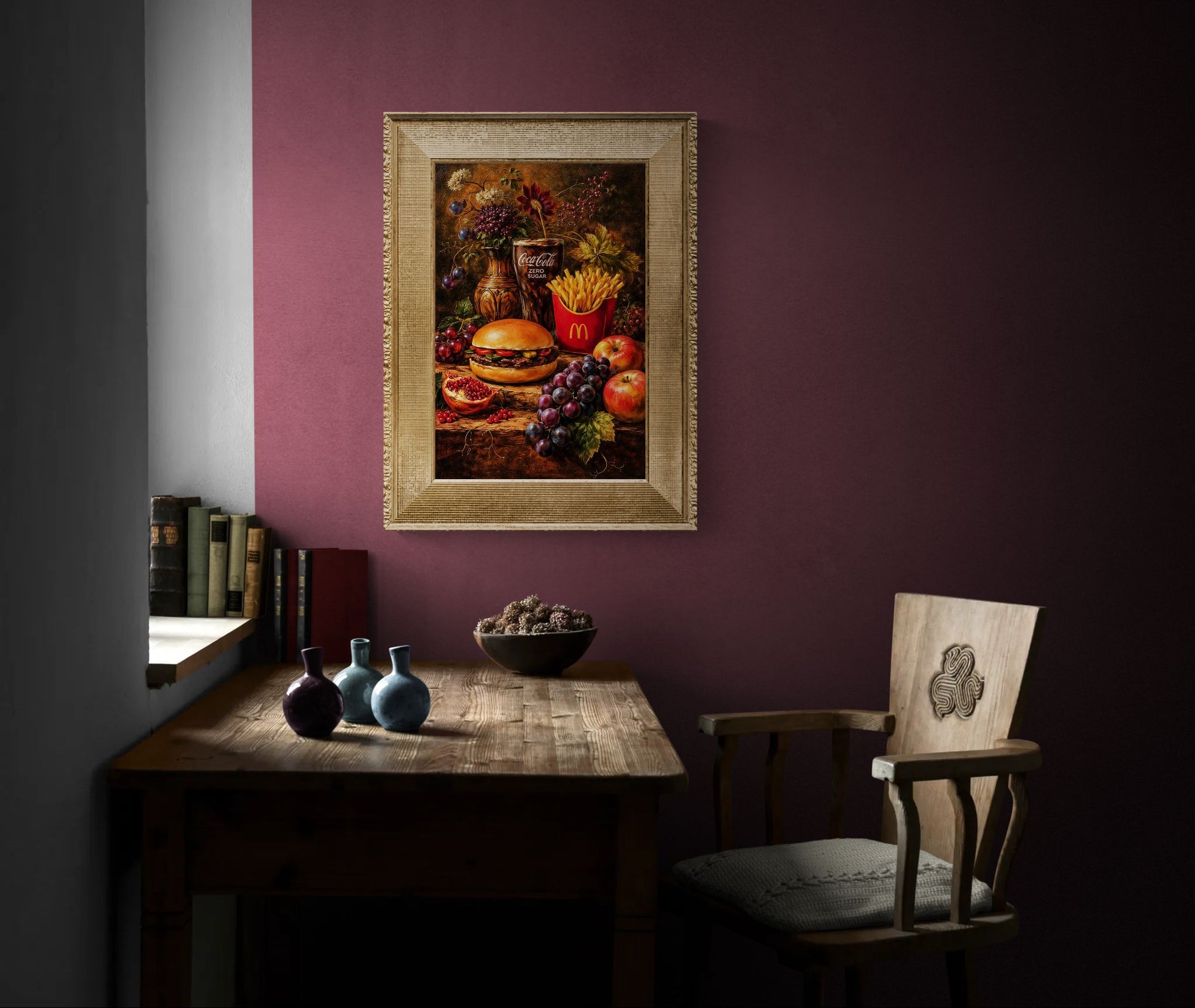 Baroque-Inspired Still Life Matte Poster - Pop Art Style