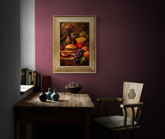Baroque-Inspired Still Life Matte Poster - Pop Art Style