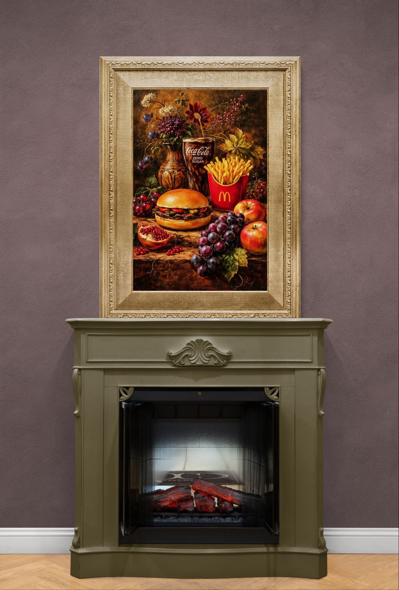 Baroque-Inspired Still Life Matte Poster - Pop Art Style