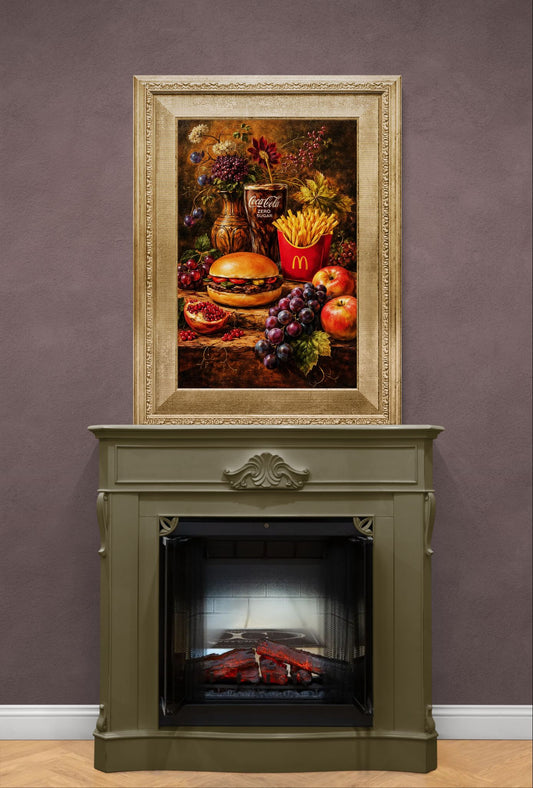 Baroque-Inspired Still Life Matte Poster - Pop Art Style