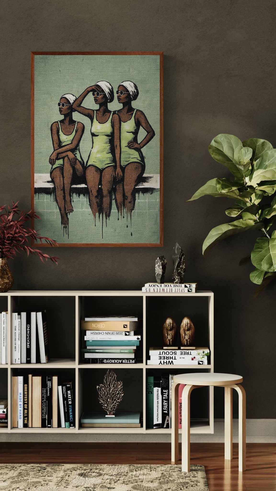 Summer Grayscale Retro Mid-Century Matte Poster, Pop Art Flair