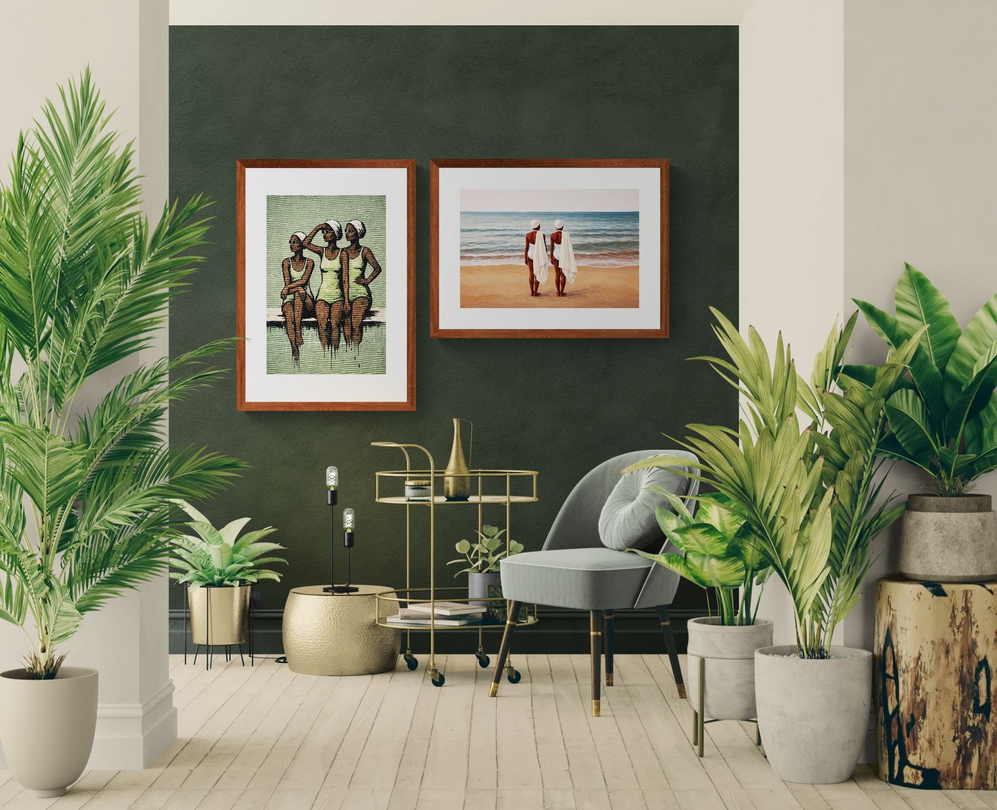 Summer Grayscale Retro Mid-Century Matte Poster, Pop Art Flair