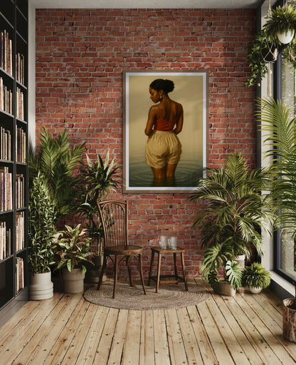 Summer Stillness Whispers of Water and Sunlight Matte Paper Poster