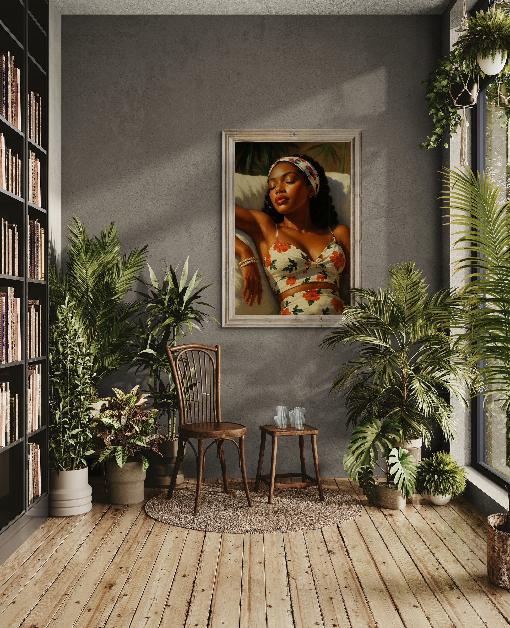 Sun-Drenched Grace Warm-Toned Matte Paper Poster - Photorealist Style