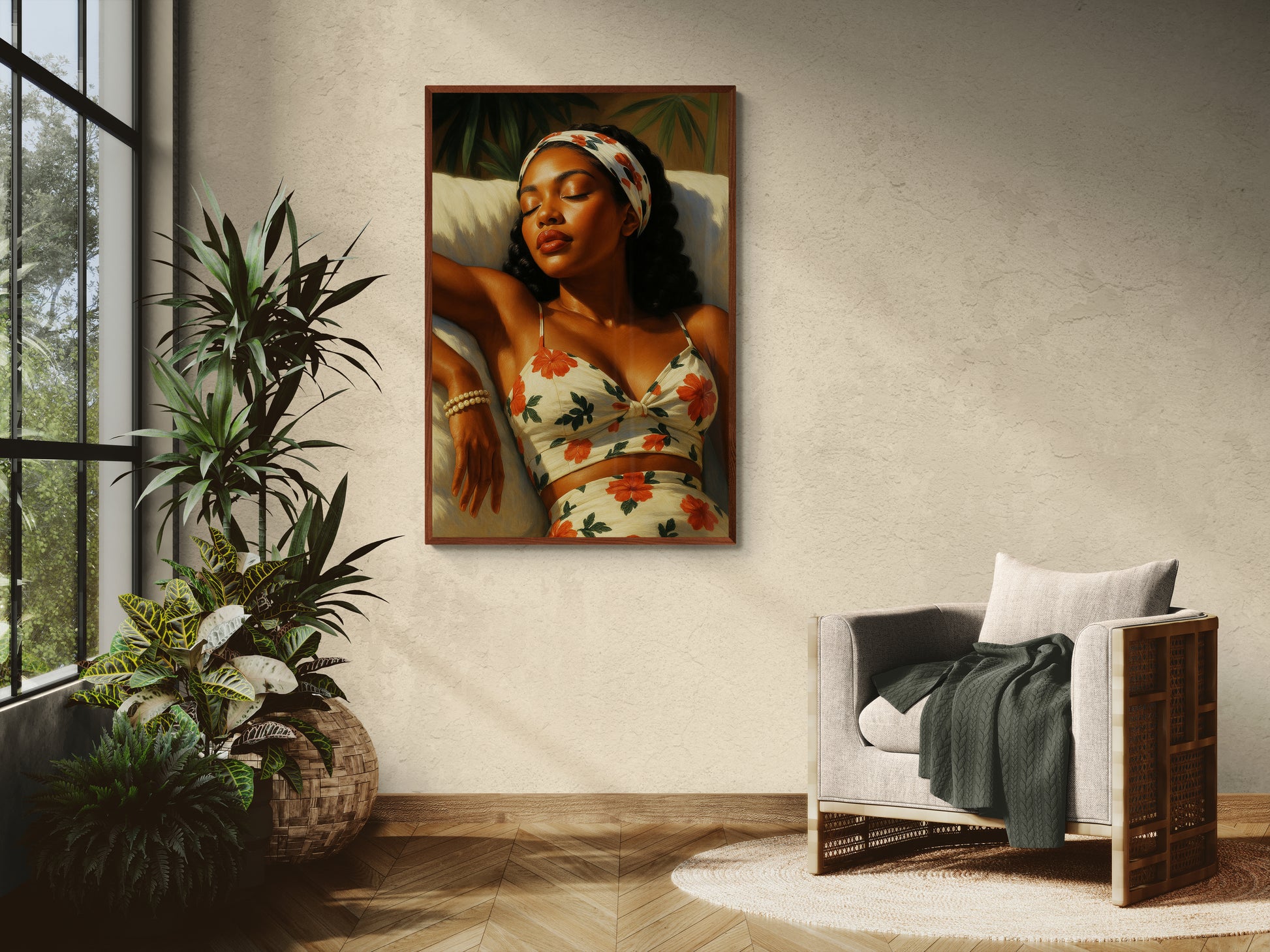 Sun-Drenched Grace Warm-Toned Matte Paper Poster - Photorealist Style