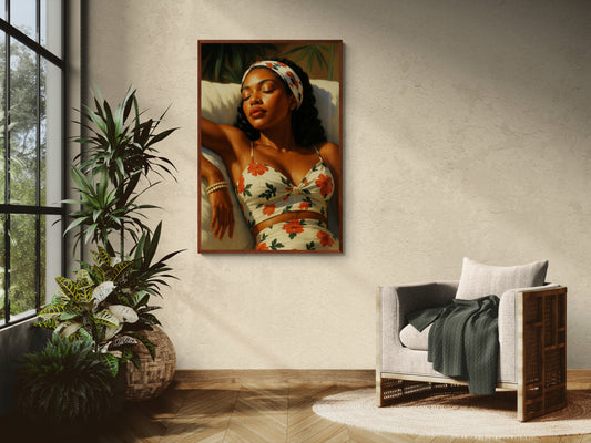 Sun-Drenched Grace Warm-Toned Matte Paper Poster - Photorealist Style