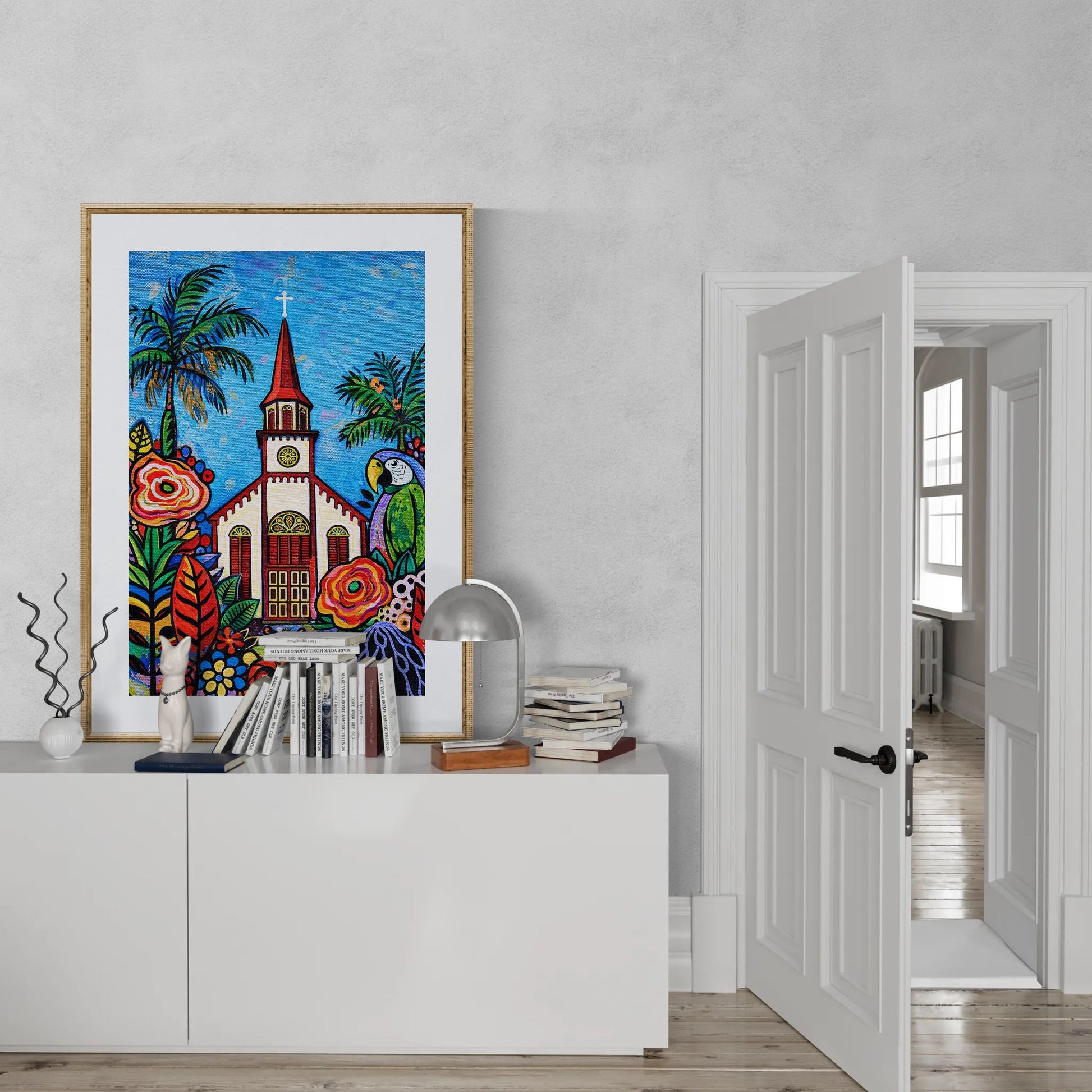 Sunday in the Tropics Folk-Pop Matte Paper Poster - Pop Art
