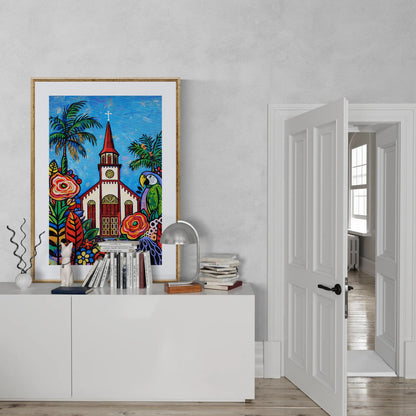 Sunday in the Tropics Folk-Pop Matte Paper Poster - Pop Art