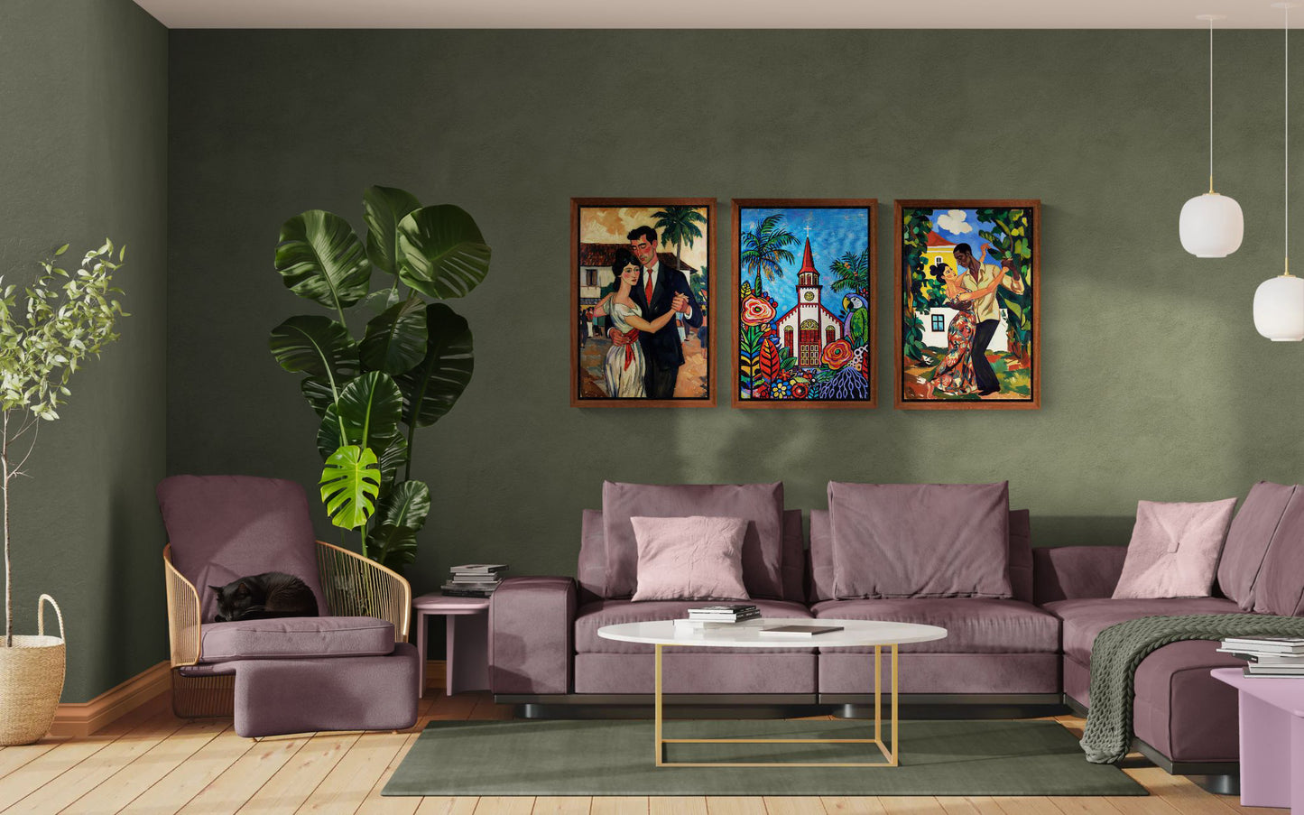 Sunday in the Tropics Folk-Pop Matte Paper Poster - Pop Art