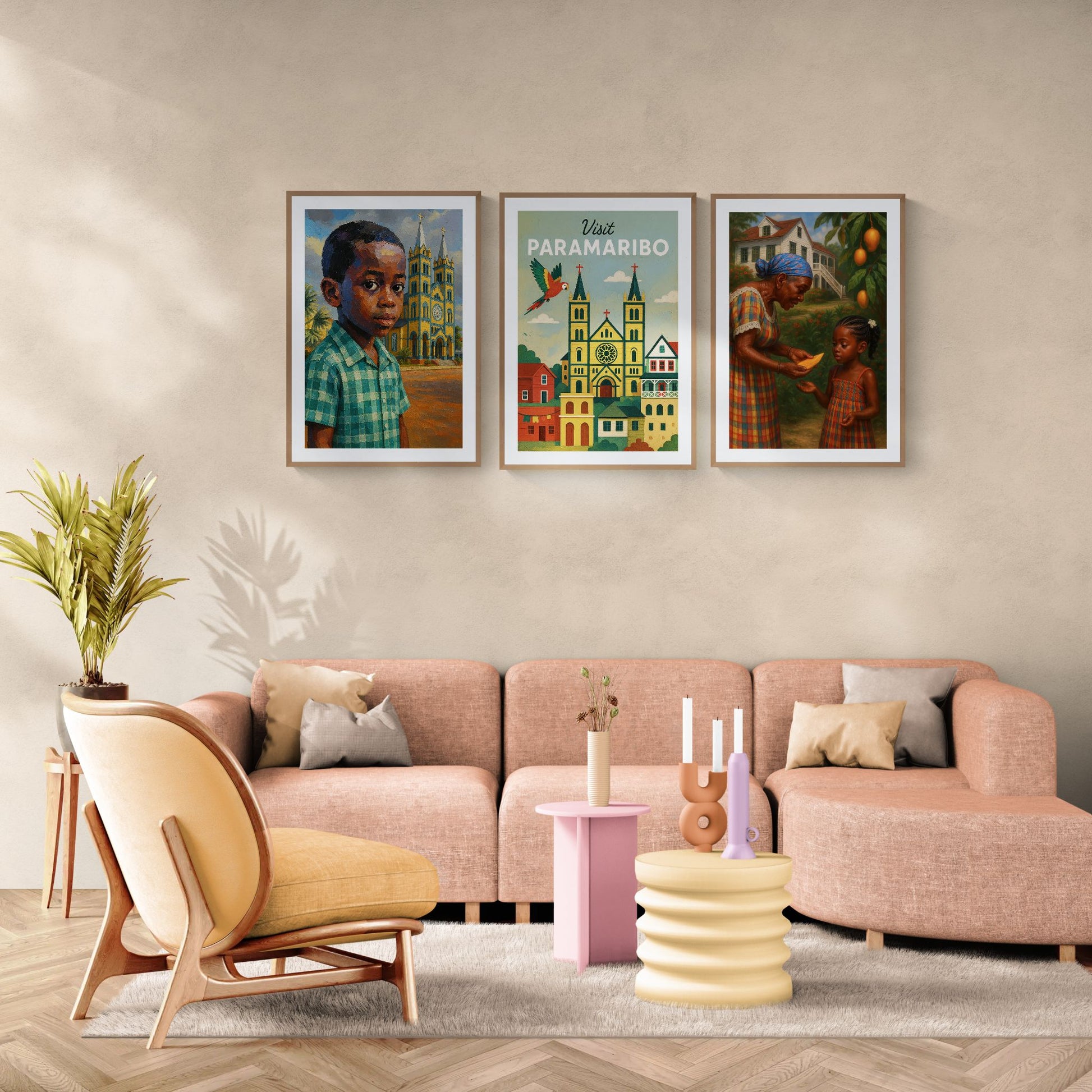 Suriname Childhood Matte Paper Poster - Post-Impressionist Style