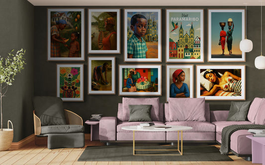 Suriname Childhood Matte Paper Poster - Post-Impressionist Style