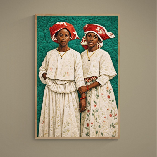 Surinamese Kotomisi Quilt-Inspired Afrocentric Matte Paper Poster