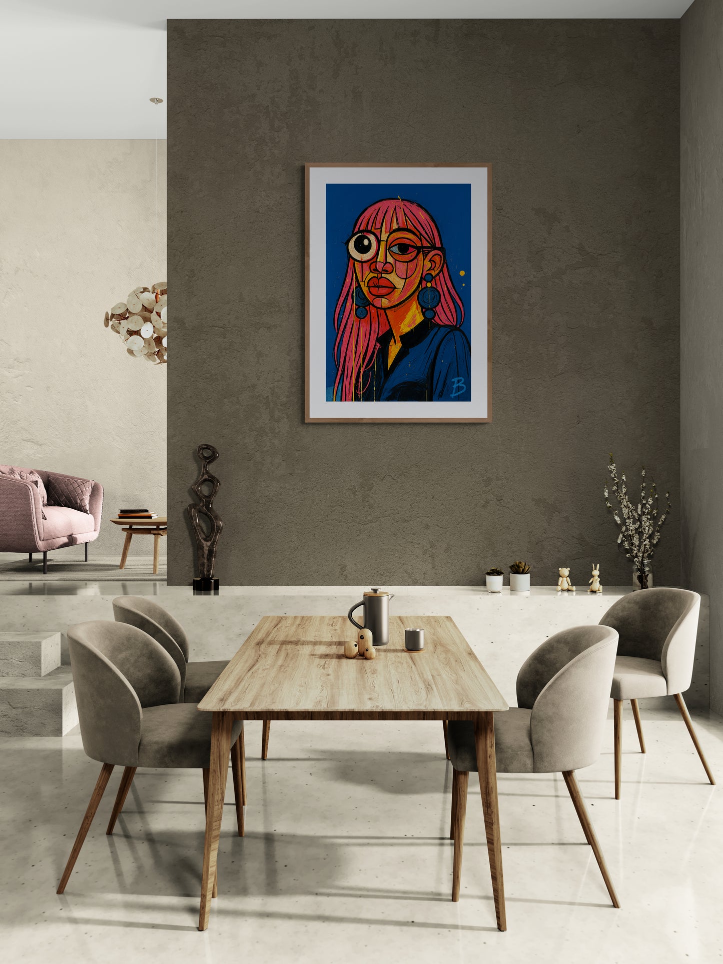 Surreal Pop Art Beauty High-Contrast Matte Paper Poster