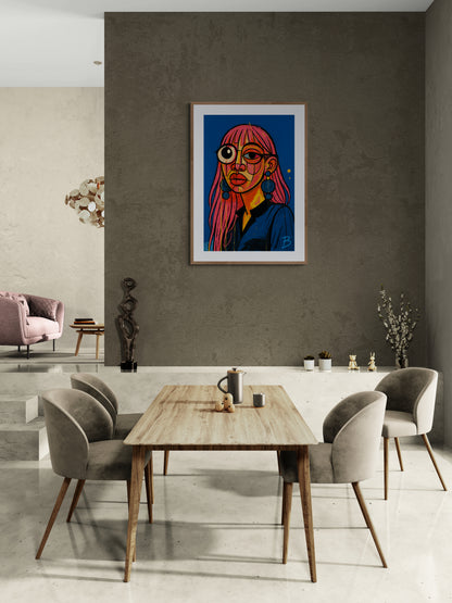Surreal Pop Art Beauty High-Contrast Matte Paper Poster