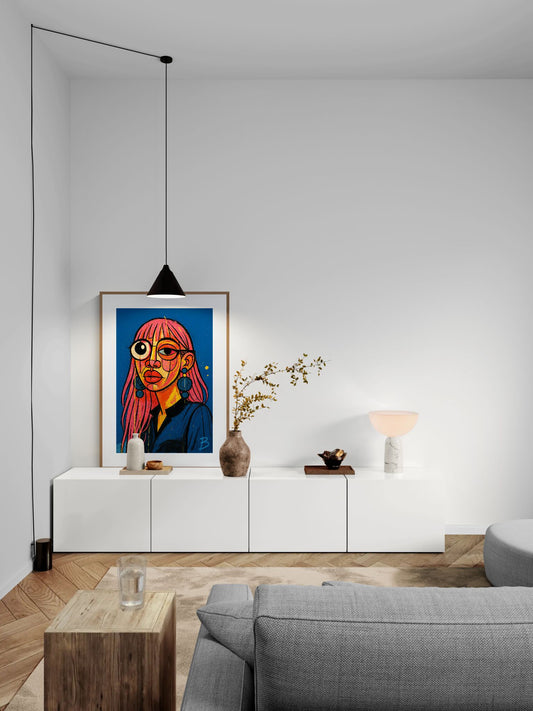Surreal Pop Art Beauty High-Contrast Matte Paper Poster