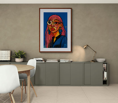 Surreal Pop Art Beauty High-Contrast Matte Paper Poster