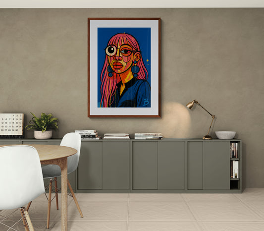 Surreal Pop Art Beauty High-Contrast Matte Paper Poster